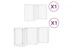 Vidaxl Dog Gate With Door Foldable 9 Panels White 450 Cm Poplar Wood Vidaxl Dog Gate With Door Foldable 9 Panels White 450 Cm Poplar Wood