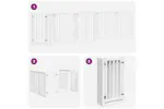 Vidaxl Dog Gate With Door Foldable 9 Panels White 450 Cm Poplar Wood Vidaxl Dog Gate With Door Foldable 9 Panels White 450 Cm Poplar Wood