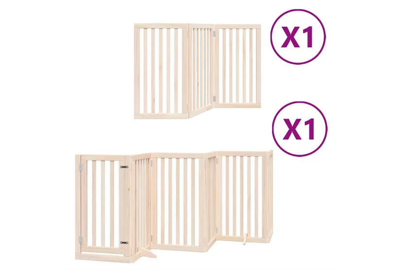 Vidaxl Dog Gate With Door Foldable 9 Panels 450 Cm Poplar Wood Vidaxl Dog Gate With Door Foldable 9 Panels 450 Cm Poplar Wood