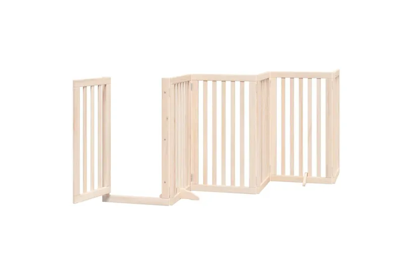 Vidaxl Dog Gate With Door Foldable 9 Panels 450 Cm Poplar Wood Vidaxl Dog Gate With Door Foldable 9 Panels 450 Cm Poplar Wood