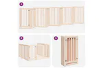 Vidaxl Dog Gate With Door Foldable 9 Panels 450 Cm Poplar Wood Vidaxl Dog Gate With Door Foldable 9 Panels 450 Cm Poplar Wood