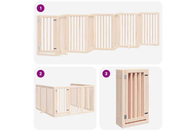 Vidaxl Dog Gate With Door Foldable 9 Panels 450 Cm Poplar Wood Vidaxl Dog Gate With Door Foldable 9 Panels 450 Cm Poplar Wood
