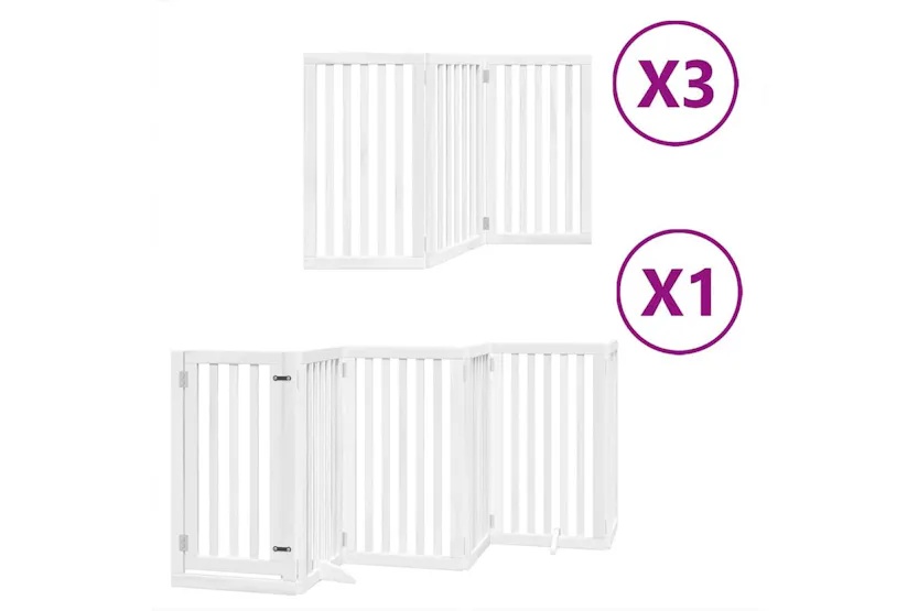 Vidaxl Dog Gate With Door Foldable 15 Panels White 750 Cm Poplar Wood Vidaxl Dog Gate With Door Foldable 15 Panels White 750 Cm Poplar Wood