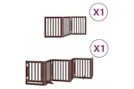 Vidaxl Dog Gate With Door Foldable 9 Panels Brown 450 Cm Poplar Wood Vidaxl Dog Gate With Door Foldable 9 Panels Brown 450 Cm Poplar Wood