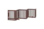 Vidaxl Dog Gate With Door Foldable 9 Panels Brown 450 Cm Poplar Wood Vidaxl Dog Gate With Door Foldable 9 Panels Brown 450 Cm Poplar Wood