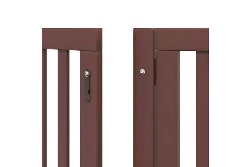 Vidaxl Dog Gate With Door Foldable 9 Panels Brown 450 Cm Poplar Wood Vidaxl Dog Gate With Door Foldable 9 Panels Brown 450 Cm Poplar Wood