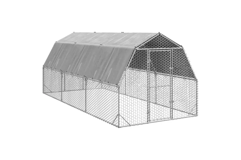 Vidaxl Chicken Run With Roof 25x6x225 M Galvanised Steel Vidaxl Chicken Run With Roof 25x6x225 M Galvanised Steel