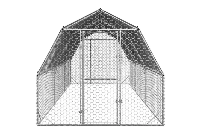 Vidaxl Chicken Run With Roof 25x6x225 M Galvanised Steel Vidaxl Chicken Run With Roof 25x6x225 M Galvanised Steel