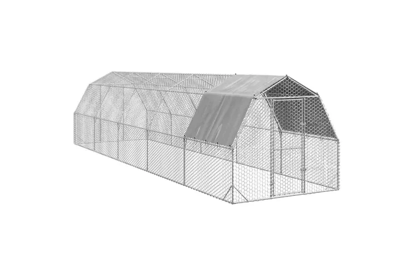 Vidaxl Chicken Run With Roof 25x10x225 M Galvanised Steel Vidaxl Chicken Run With Roof 25x10x225 M Galvanised Steel