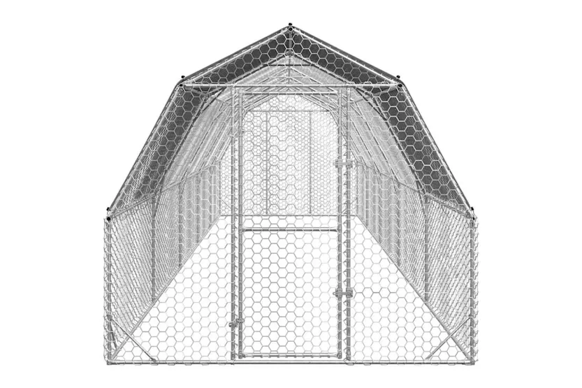 Vidaxl Chicken Run With Roof 25x10x225 M Galvanised Steel Vidaxl Chicken Run With Roof 25x10x225 M Galvanised Steel