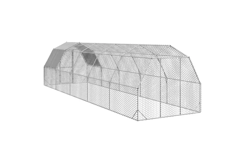 Vidaxl Chicken Run With Roof 25x10x225 M Galvanised Steel Vidaxl Chicken Run With Roof 25x10x225 M Galvanised Steel