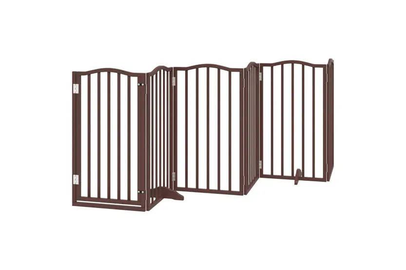 Vidaxl Dog Gate With Door Foldable 6 Panels Brown Oak 300 Cmpoplar Wood Vidaxl Dog Gate With Door Foldable 6 Panels Brown Oak 300 Cmpoplar Wood