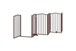 Vidaxl Dog Gate With Door Foldable 6 Panels Brown Oak 300 Cmpoplar Wood Vidaxl Dog Gate With Door Foldable 6 Panels Brown Oak 300 Cmpoplar Wood