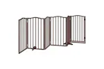Vidaxl Dog Gate With Door Foldable 6 Panels Brown Oak 300 Cmpoplar Wood Vidaxl Dog Gate With Door Foldable 6 Panels Brown Oak 300 Cmpoplar Wood