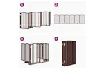 Vidaxl Dog Gate With Door Foldable 6 Panels Brown Oak 300 Cmpoplar Wood Vidaxl Dog Gate With Door Foldable 6 Panels Brown Oak 300 Cmpoplar Wood