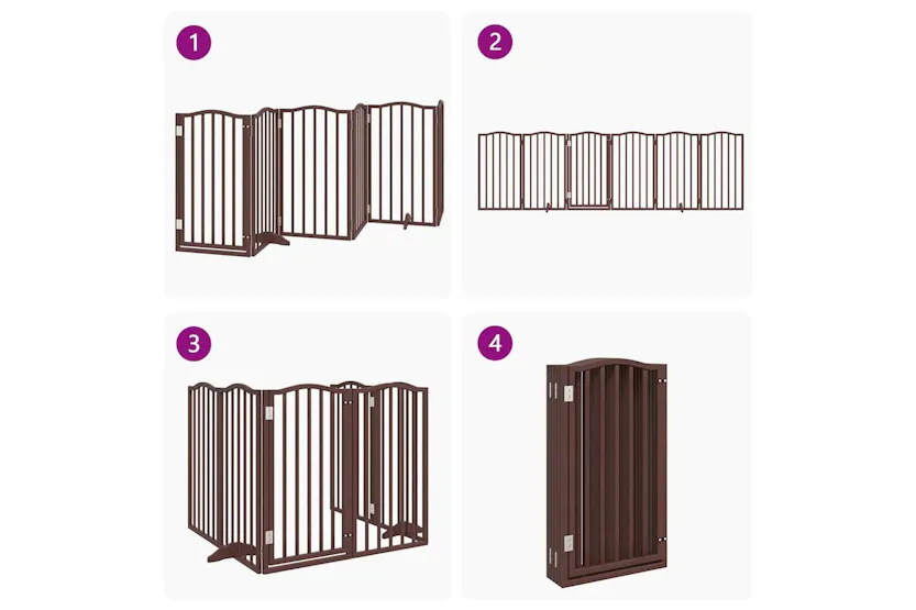 Vidaxl Dog Gate With Door Foldable 6 Panels Brown Oak 300 Cmpoplar Wood Vidaxl Dog Gate With Door Foldable 6 Panels Brown Oak 300 Cmpoplar Wood