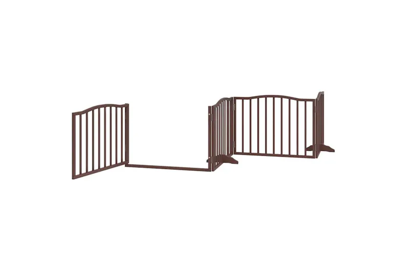Vidaxl Dog Gate With Door Foldable 4 Panels Brown Oak 320 Cm Poplar Wood Vidaxl Dog Gate With Door Foldable 4 Panels Brown Oak 320 Cm Poplar Wood