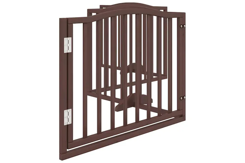 Vidaxl Dog Gate With Door Foldable 4 Panels Brown Oak 320 Cm Poplar Wood Vidaxl Dog Gate With Door Foldable 4 Panels Brown Oak 320 Cm Poplar Wood
