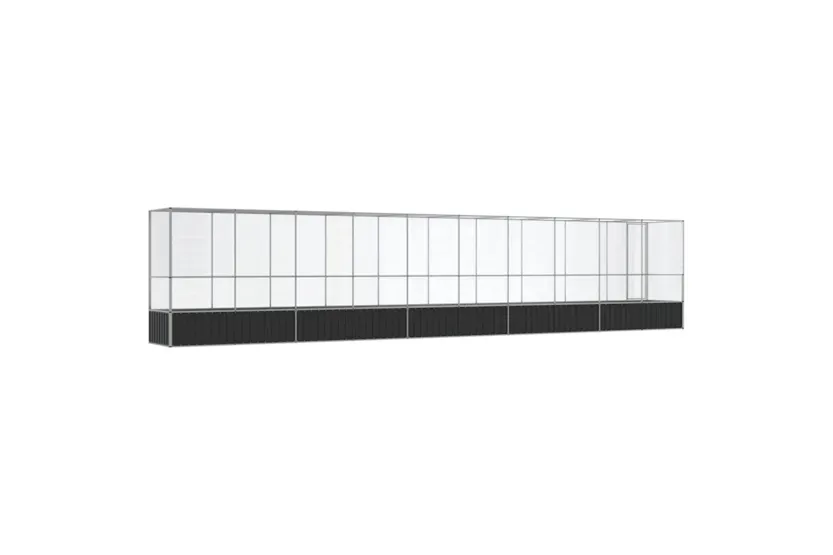Vidaxl Aviary With Extension Silver 10425x107x212 Cm Steel Vidaxl Aviary With Extension Silver 10425x107x212 Cm Steel