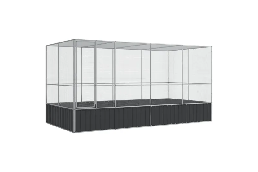 Vidaxl Aviary With Extension Silver 418x207x212 Cm Steel Vidaxl Aviary With Extension Silver 418x207x212 Cm Steel