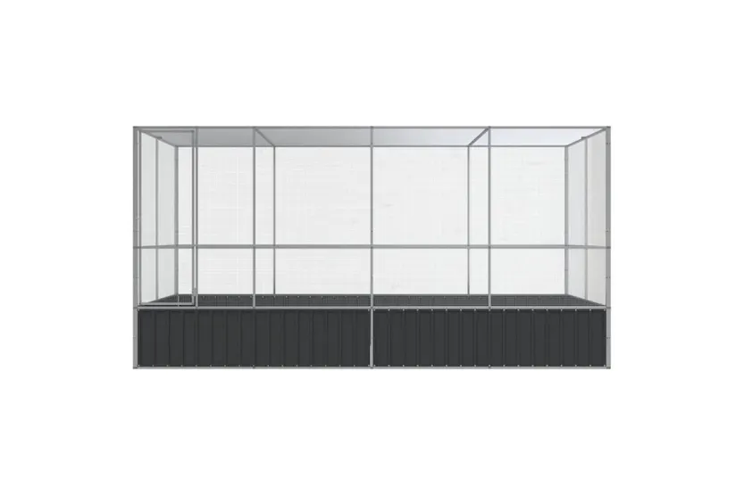 Vidaxl Aviary With Extension Silver 418x207x212 Cm Steel Vidaxl Aviary With Extension Silver 418x207x212 Cm Steel