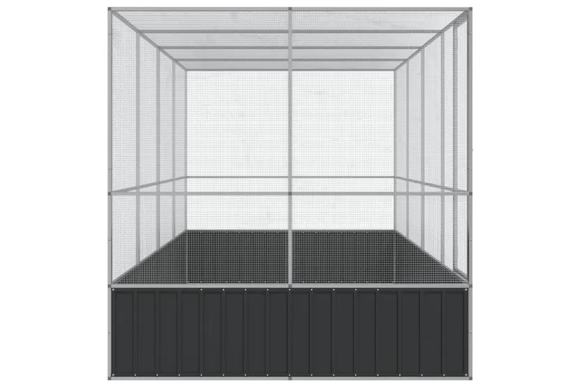 Vidaxl Aviary With Extension Silver 418x207x212 Cm Steel Vidaxl Aviary With Extension Silver 418x207x212 Cm Steel