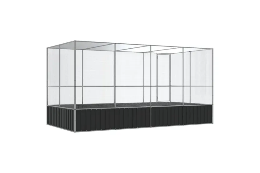 Vidaxl Aviary With Extension Silver 418x207x212 Cm Steel Vidaxl Aviary With Extension Silver 418x207x212 Cm Steel