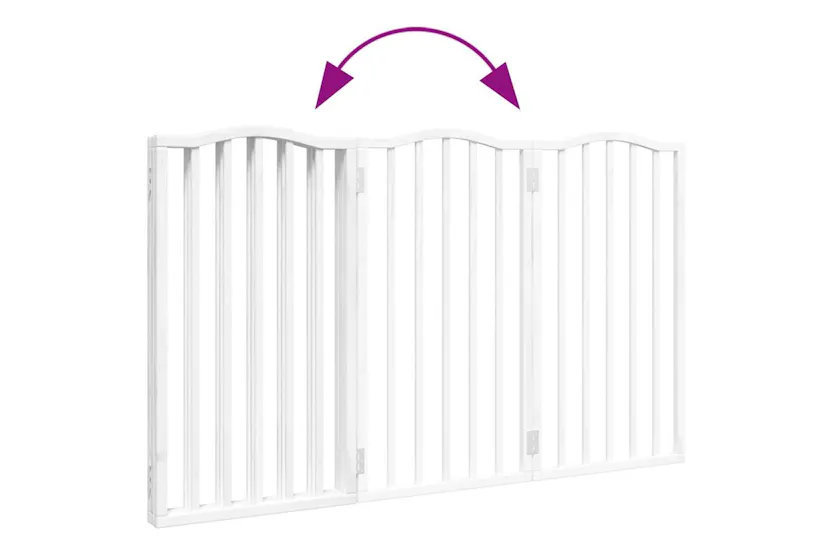 Vidaxl Dog Gate Foldable 3 Panels White 150 Cmpoplar Wood Vidaxl Dog Gate Foldable 3 Panels White 150 Cmpoplar Wood