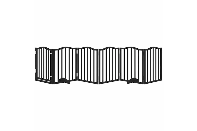 Vidaxl Dog Gate With Door Foldable 6 Panels Black 300 Cmpoplar Wood Vidaxl Dog Gate With Door Foldable 6 Panels Black 300 Cmpoplar Wood