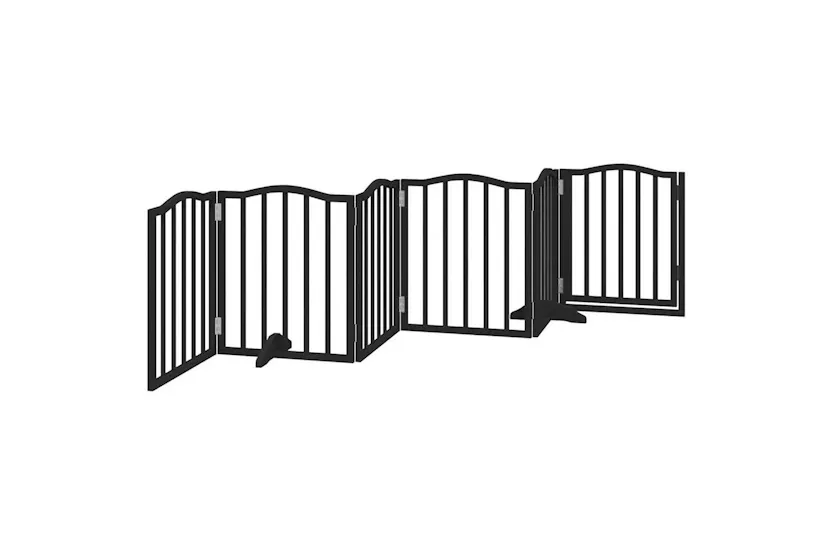 Vidaxl Dog Gate With Door Foldable 6 Panels Black 300 Cmpoplar Wood Vidaxl Dog Gate With Door Foldable 6 Panels Black 300 Cmpoplar Wood