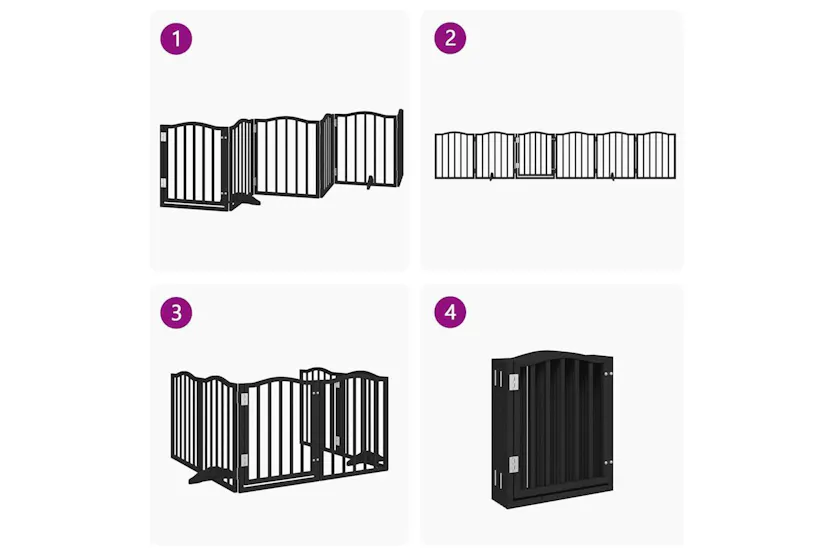 Vidaxl Dog Gate With Door Foldable 6 Panels Black 300 Cmpoplar Wood Vidaxl Dog Gate With Door Foldable 6 Panels Black 300 Cmpoplar Wood
