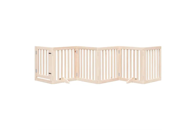 Vidaxl Dog Gate With Door Foldable 6 Panels 300 Cm Poplar Wood Vidaxl Dog Gate With Door Foldable 6 Panels 300 Cm Poplar Wood