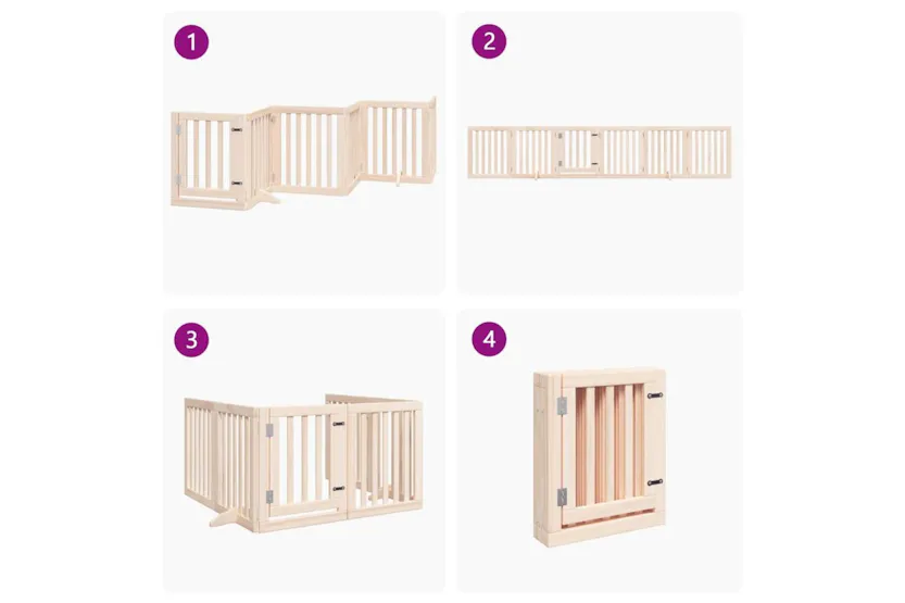 Vidaxl Dog Gate With Door Foldable 6 Panels 300 Cm Poplar Wood Vidaxl Dog Gate With Door Foldable 6 Panels 300 Cm Poplar Wood