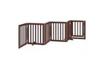 Vidaxl Dog Gate With Door Foldable 6 Panels Brown 300 Cm Poplar Wood Vidaxl Dog Gate With Door Foldable 6 Panels Brown 300 Cm Poplar Wood