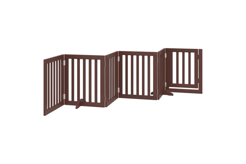 Vidaxl Dog Gate With Door Foldable 6 Panels Brown 300 Cm Poplar Wood Vidaxl Dog Gate With Door Foldable 6 Panels Brown 300 Cm Poplar Wood