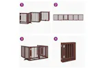 Vidaxl Dog Gate With Door Foldable 6 Panels Brown 300 Cm Poplar Wood Vidaxl Dog Gate With Door Foldable 6 Panels Brown 300 Cm Poplar Wood