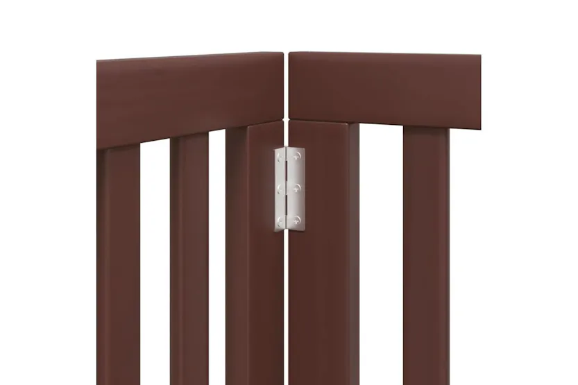 Vidaxl Dog Gate With Door Foldable 6 Panels Brown 300 Cm Poplar Wood Vidaxl Dog Gate With Door Foldable 6 Panels Brown 300 Cm Poplar Wood