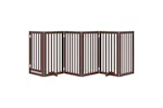 Vidaxl Dog Gate With Door Foldable 6 Panels Brown 300 Cm Poplar Wood Vidaxl Dog Gate With Door Foldable 6 Panels Brown 300 Cm Poplar Wood