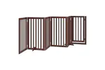 Vidaxl Dog Gate With Door Foldable 6 Panels Brown 300 Cm Poplar Wood Vidaxl Dog Gate With Door Foldable 6 Panels Brown 300 Cm Poplar Wood