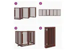 Vidaxl Dog Gate With Door Foldable 6 Panels Brown 300 Cm Poplar Wood Vidaxl Dog Gate With Door Foldable 6 Panels Brown 300 Cm Poplar Wood