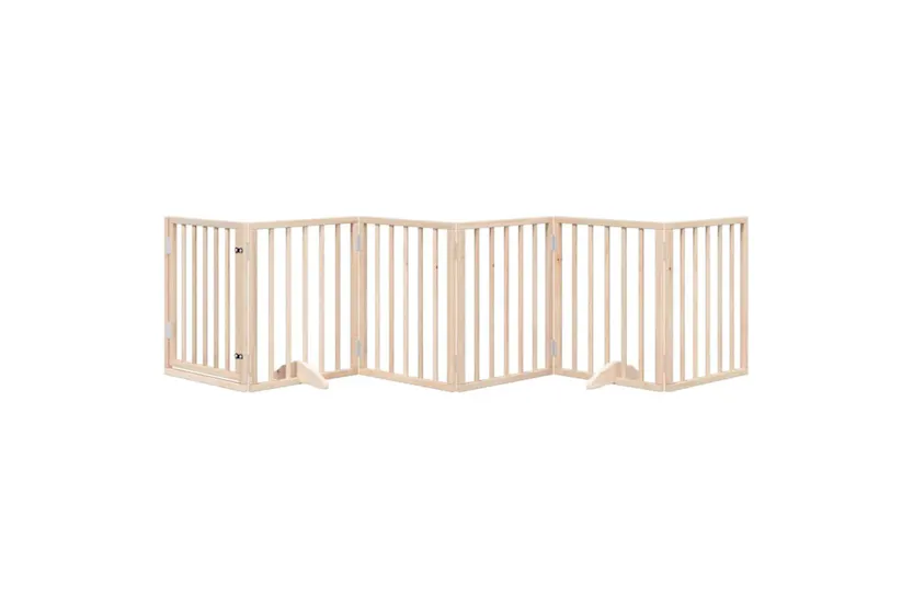 Vidaxl Dog Gate With Door Foldable 6 Panels 300 Cm Poplar Wood Vidaxl Dog Gate With Door Foldable 6 Panels 300 Cm Poplar Wood