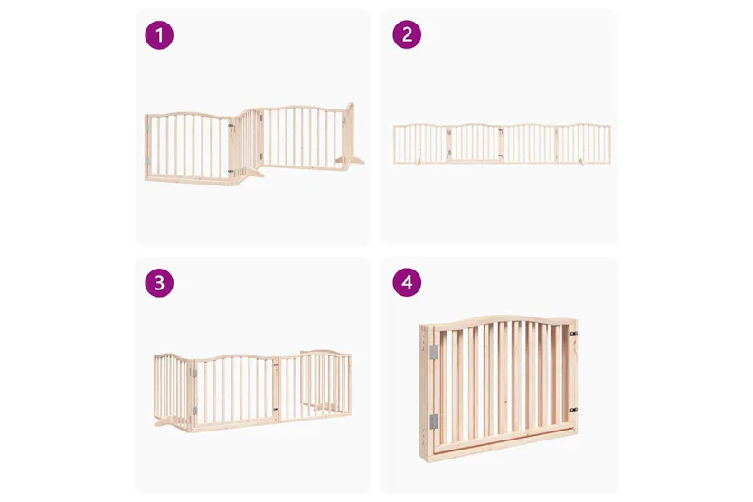 Vidaxl Dog Gate With Door Foldable 4 Panels 320 Cm Poplar Wood Vidaxl Dog Gate With Door Foldable 4 Panels 320 Cm Poplar Wood