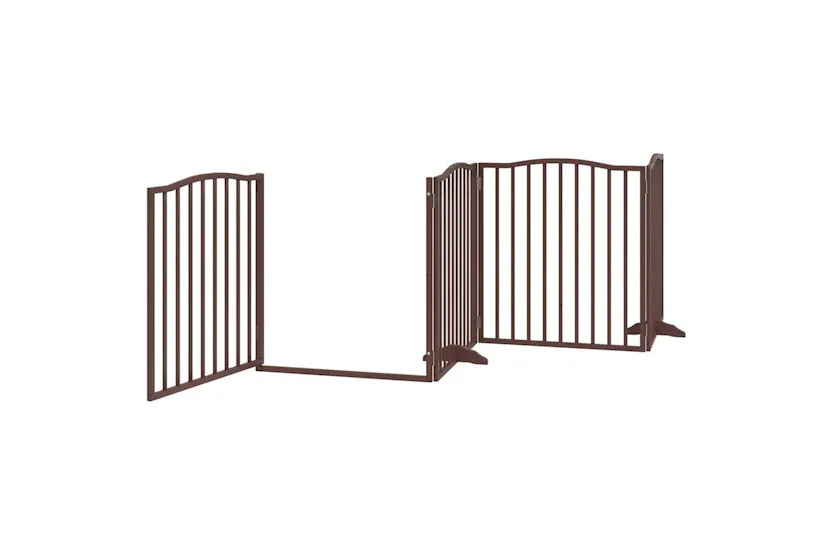 Vidaxl Dog Gate With Door Foldable 4 Panels Brown Oak 320 Cm Poplar Wood Vidaxl Dog Gate With Door Foldable 4 Panels Brown Oak 320 Cm Poplar Wood