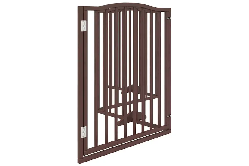 Vidaxl Dog Gate With Door Foldable 4 Panels Brown Oak 320 Cm Poplar Wood Vidaxl Dog Gate With Door Foldable 4 Panels Brown Oak 320 Cm Poplar Wood