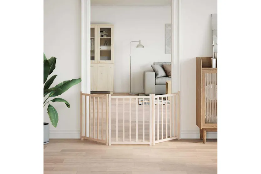 Vidaxl Dog Gate Foldable 3 Panels 150 Cm Solid Wood Fir Vidaxl Dog Gate Foldable 3 Panels 150 Cm Solid Wood Fir