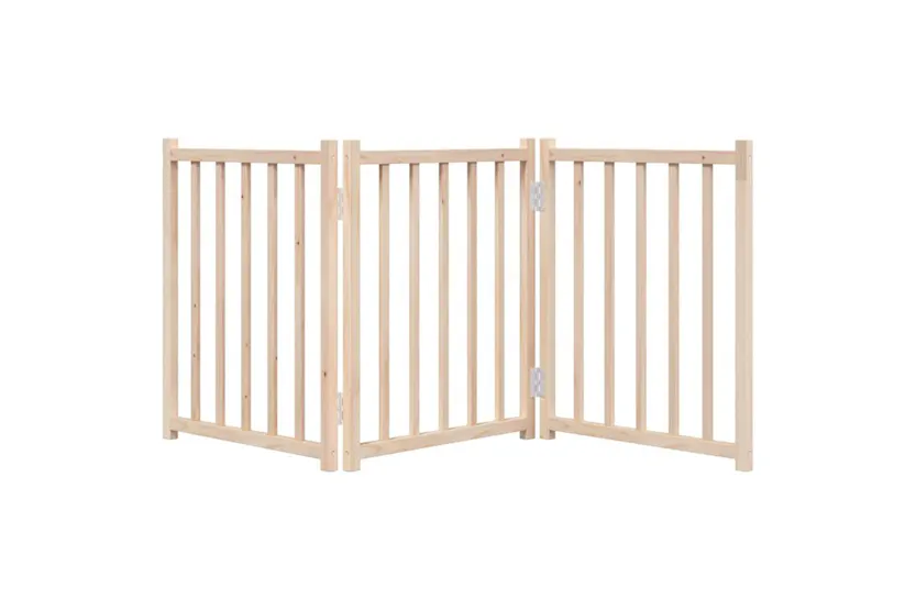 Vidaxl Dog Gate Foldable 3 Panels 150 Cm Solid Wood Fir Vidaxl Dog Gate Foldable 3 Panels 150 Cm Solid Wood Fir