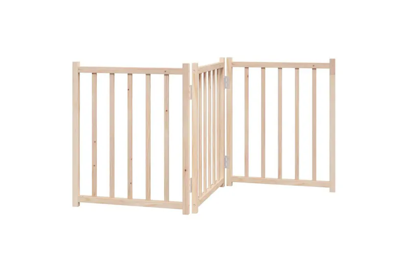 Vidaxl Dog Gate Foldable 3 Panels 150 Cm Solid Wood Fir Vidaxl Dog Gate Foldable 3 Panels 150 Cm Solid Wood Fir