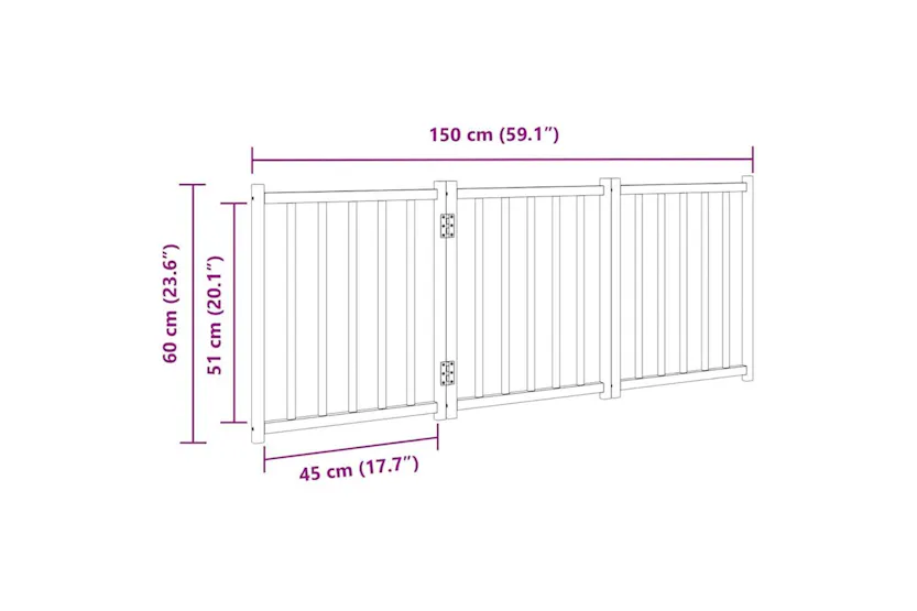 Vidaxl Dog Gate Foldable 3 Panels 150 Cm Solid Wood Fir Vidaxl Dog Gate Foldable 3 Panels 150 Cm Solid Wood Fir