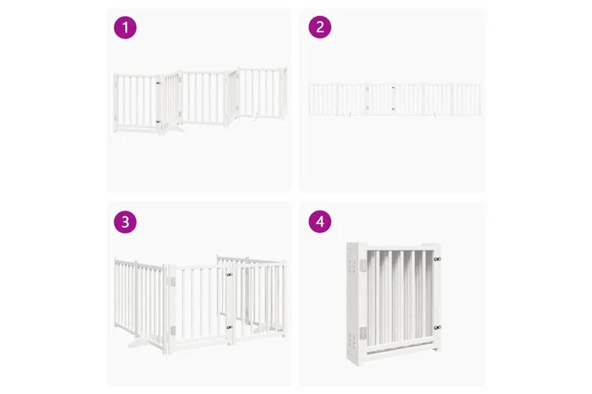 Vidaxl Dog Gate With Door Foldable 6 Panels White 300 Cm Solid Wood Fir Vidaxl Dog Gate With Door Foldable 6 Panels White 300 Cm Solid Wood Fir