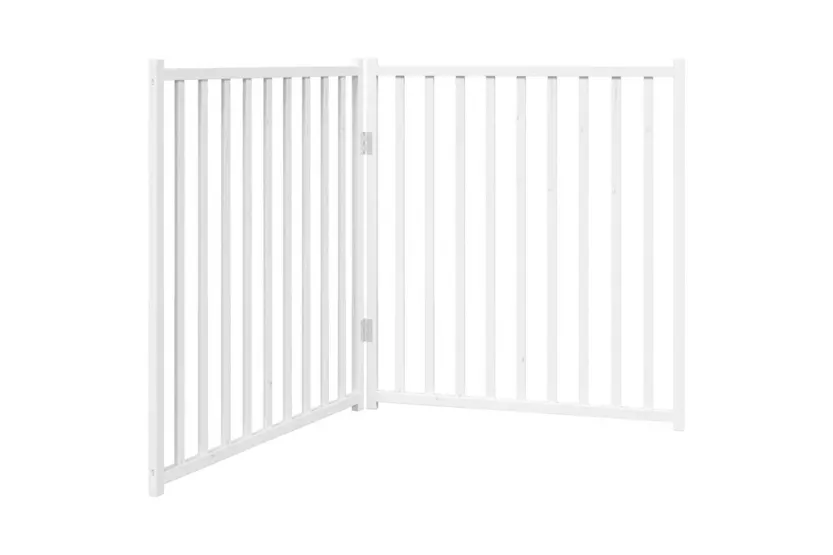 Vidaxl Dog Gate Foldable 2 Panels White 160 Cm Solid Wood Fir Vidaxl Dog Gate Foldable 2 Panels White 160 Cm Solid Wood Fir